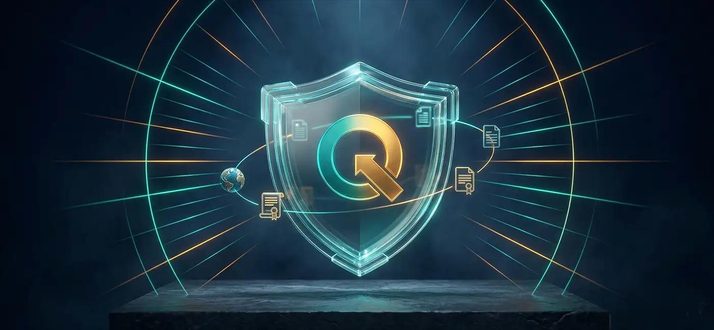 Escudo 3D com símbolo de marca — proteção premium