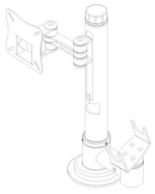 CONFIGURAÇÃO APLICADA A/EM SUPORTE PARA MONITOR E LEITOR PARA BALCÃO