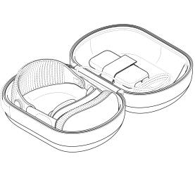 estojo para visor de realidade virtual e bateria