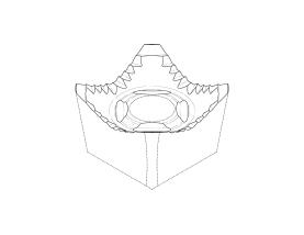 Variação 1 : Dente para disco rotativo ou tambor de máquinas florestais