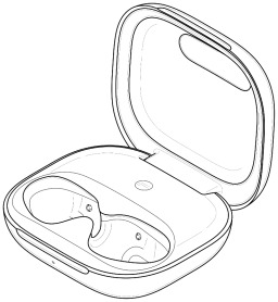 Variação 1 : Estojo de carregamento para fones de ouvido sem fio