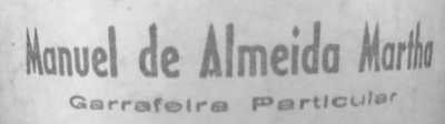 MANUEL DE ALMEIDA MARTHA GARRAFEIRA PARTICULAR