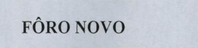 FÔRO NOVO