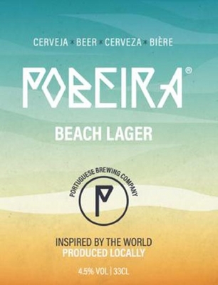 POBEIRA BEACH LAGER PORTUGUESE BREWING COMPANY INSPIRED BY THE WORLD PRODUCED LOCALLY