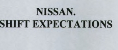 NISSAN. SHIFT EXPECTATIONS