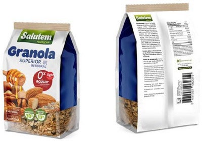 SALUTEM NUTRIÇÃO GRANOLA SUPERIOR INTEGRAL 0% AÇUCAR ADITIVADO LIGHT ALTO TEOR DE FIBRA FONTE DE PROTEINA
