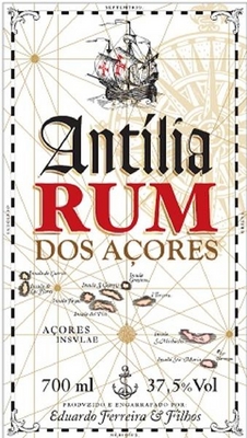 ANTÍLIA RUM DOS AÇORES - PRODUZIDO E EMBALADO POR EDUARDO FERREIRA & FILHOS