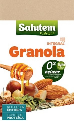 SALUTEM NUTRIÇÃO INTEGRAL GRANOLA 0% AÇUCAR ADICIONADO LIGHT ALTO TEOR EM FIBRA FONTE DE PROTEINA