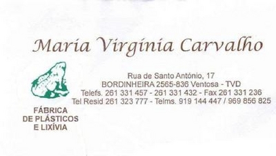 MARIA VIRGÍNIA CARVALHO FÁBRICA DE PLÁSTICOS E LIXÍVIAS