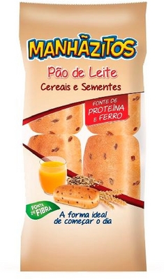 MANHÃZITOS PÃO DE LEITE CEREAIS E SEMENTES FONTE DE PROTEÍNA E FERRO A FORMA IDEAL DE COMEÇAR O DIA