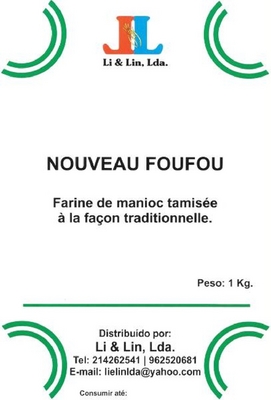 NOUVEAU FOUFOU, FARINE DE MANIOC TAMISÉE Á LA FAÇON TRADITIONNELLE, LI & LIN LDA