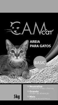 C.A.M. CAT - AREIA PARA GATOS - BASIC - NEUTRALIZA E REMOVE MAUS CHEIROS - GRANDE PODER DE ABSORÇÃO - MAIS EFICAZ E ECONÓMICO - 5 KG
