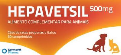 HEPAVETSIL  CÃES  DE RAÇAS PEQUENAS E GATOS - DERMOVET PHARMA 550 MG 30 COMPRIMIDOS.