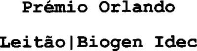 PRÉMIO ORLANDO LEITÃO BIOGEN IDEC
