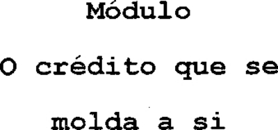 MÓDULO O CRÉDITO QUE SE MOLDA A SI