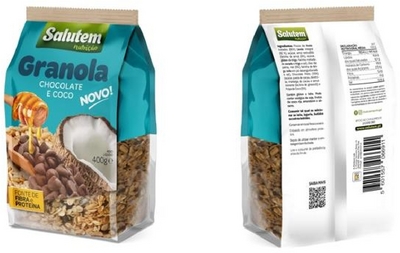 SALUTEM NUTRIÇÃO GRANOLA CHOCOLATE E COCO NOVO! FONTE DE FIBRA E PROTEINA