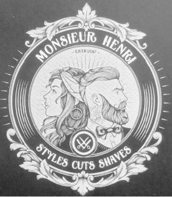 MONSIEUR HENRI; STYLES; CUTS; SHAVES ESTD 2017