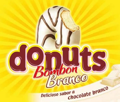 DONUTS BOMBÓN BRANCO DELICIOSO SABOR A CHOCOLATE BRANCO