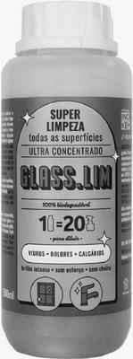 GLASS.LIM SUPER LIMPEZA ULTRA CONCENTRADO 100% BIODEGRADÁVEL 1
= 20 PARA DILUIR VIDROS BOLORES CALCÁRIOS BRILHO INTENSO SEM
ESFORÇO SEM CHEIROS