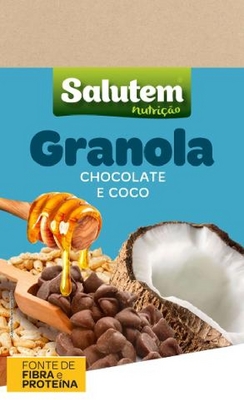 SALUTEM NUTRIÇÃO GRANOLA CHOCOLATE E COCO FONTE DE FIBRA E PROTEINA