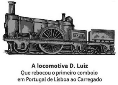 A LOCOMOTIVA D.LUIZ QUE REBOCOU O PRIMEIRO COMBOIO EM PORTUGAL DE LISBOA AO CARREGADO
