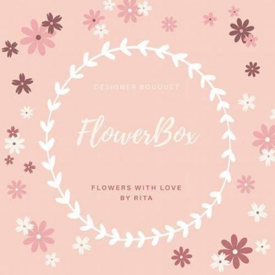 DESIGNER BOUQUET FLOWERBOX FLOWERS WHITE LOVE BY RITA