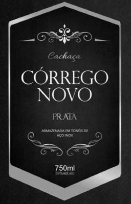 CACHAÇA; CÓRREGO NOVO PRATA; ARMAZENADA EM TONÉIS DE AÇO INOX; 750ML; 39% VOL. ALC.