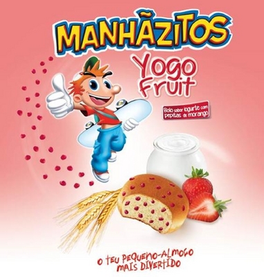 MANHÃZITOS YOGO FRUIT BOLO SABOR IOGURTE COM PEPITAS DE MORANGO O TEU PEQUENO ALMOÇO MAIS DIVERTIDO
